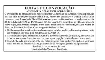 Edital de Convocação Assembleia Geral Extraordinária