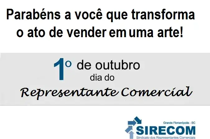 1ª de Outubro dia do Representante Comercial