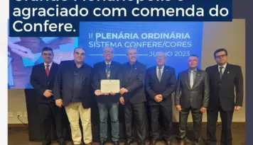 Vice-presidente do SIRECOM Grande Florianópolis recebe Comenda do Confere